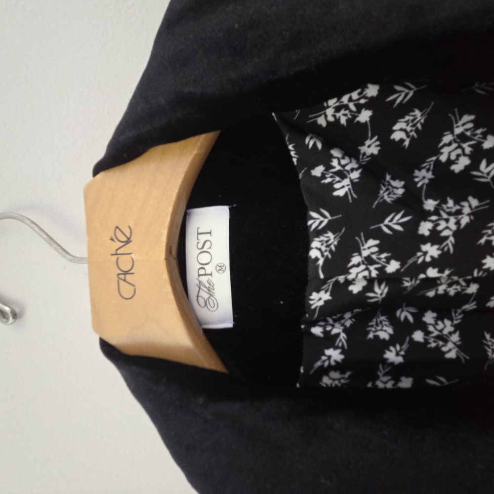 The Post Black Blazer with Floral Lining